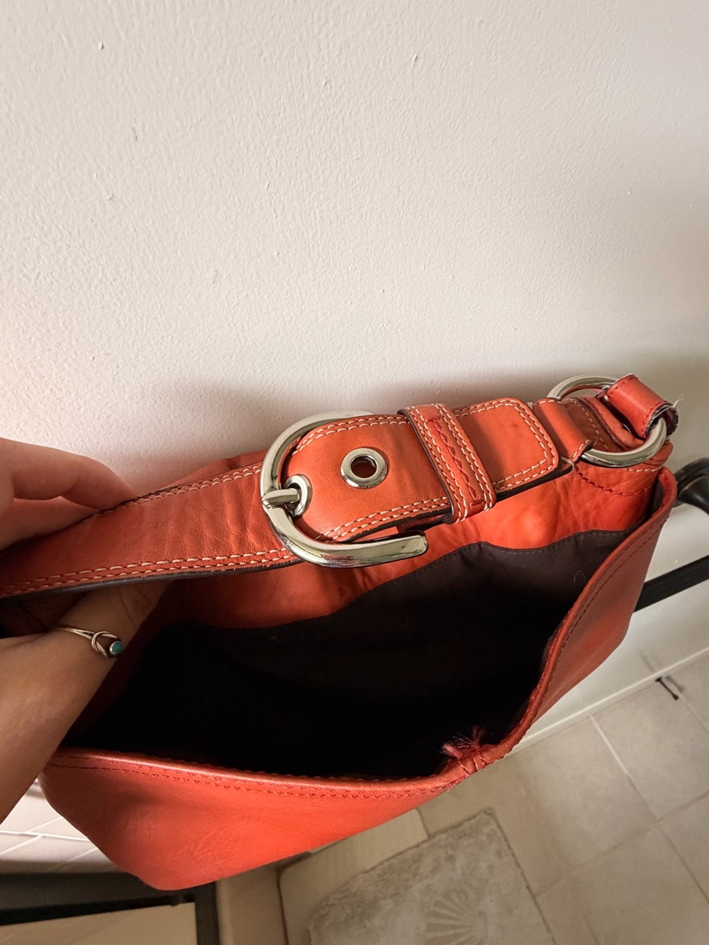 Coach Soho Flap Pleated Leather Shoulder Bag in Paprika - Picture 9 of 16